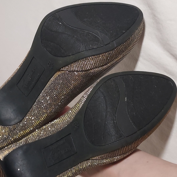 Gold silver shimmering metallic 4"  high heels platform shoes 👠 new! - Picture 10 of 16